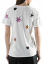 SCOTCH & SODA-Γυναικεία κοντομάνικη μπλούζα Scotch & Soda λευκή με αστέρια