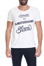 SCOTCH & SODA-Ανδρική μπλούζα Ams Blauw regular fit  graphic λευκή