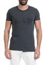 SCOTCH & SODA-Ανδρική μπλούζα Lot 22 long line t-shirt with γκρι