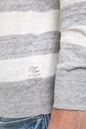 SCOTCH & SODA-Ανδρική μπλούζα Home Alone cotton linen crew γκρι-λευκή