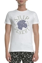 SCOTCH & SODA-Ανδρική κοντομάνικη μπλούζα SCOTCH & SODA εκρού με στάμπα 