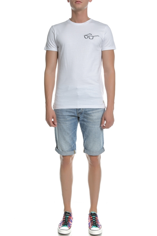 SCOTCH & SODA-Ανδρικό T-shirt SCOTCH & SODA λευκό  