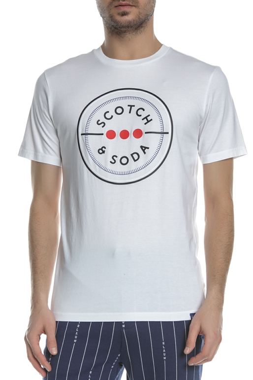SCOTCH & SODA-Ανδρική μπλούζα SCOTCH & SODA λευκή