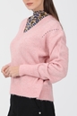 SCOTCH & SODA-Γυναικείο πουλόβερ SCOTCH & SODA Fuzzy knit pull with v-neck ροζ