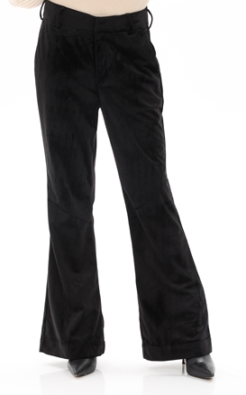 SCOTCH & SODA-Γυναικείο βελούδινο παντελόνι SCOTCH & SODA 168802 Velvet high-rise flared μαύρο
