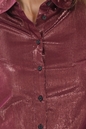 SCOTCH & SODA-Γυναικείο πουκάμισο SCOTCH & SODA 168822 Cotton lurex regular fit μπορντό χρυσό