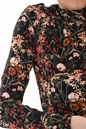 SCOTCH & SODA-Γυναικεία μπλούζα SCOTCH & SODA 168849 Mock neck allover printed slim μαύρη floral