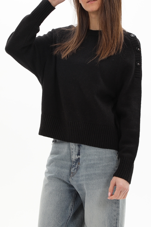 SCOTCH & SODA-Γυναικεία πλεκτή μπλούζα SCOTCH & SODA 168901 Relaxed fit pullover μαύρη
