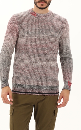SCOTCH & SODA-Ανδρικό πουλόβερ SCOTCH & SODA 169263 Gradient chunky rib-knit ροζ γκρι