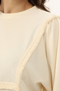 SCOTCH & SODA-Γυναικεία μπλούζα SCOTCH & SODA 169702 Fringe tape oversized raglan εκρού