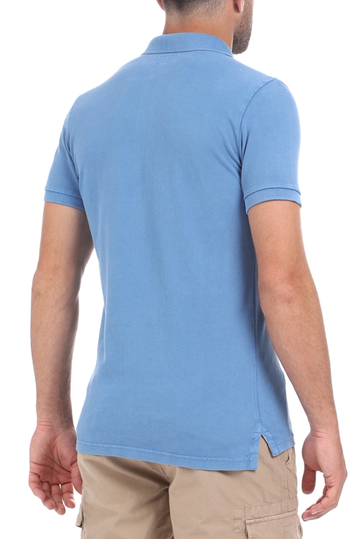 SUPERDRY-Ανδρική polo μπλούζα SUPERDRY VINTAGE DESTROYED μπλε
