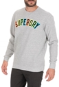 SUPERDRY-Ανδρική φούτερ μπλούζα SUPERDRY NEW HOUSE RULES γκρι