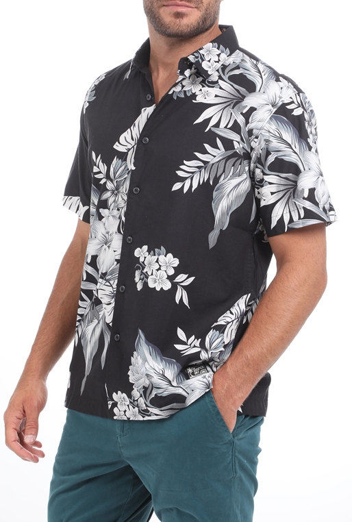 SUPERDRY-Ανδρικό πουκάμισο SUPERDRY HAWAIIAN BOX FIT μαύρο