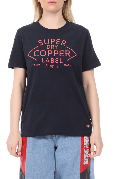 SUPERDRY-Γυναικεία μπλούζα SUPERDRY WORKWEAR GRAPHIC μπλε