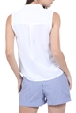 SUPERDRY-Γυναικείο αμάνικο πουκάμισο SUPERDRY λευκό