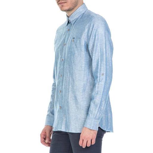TED BAKER-Ανδρικό μακρυμάνικο πουκάμισο Ted Baker γαλάζιο