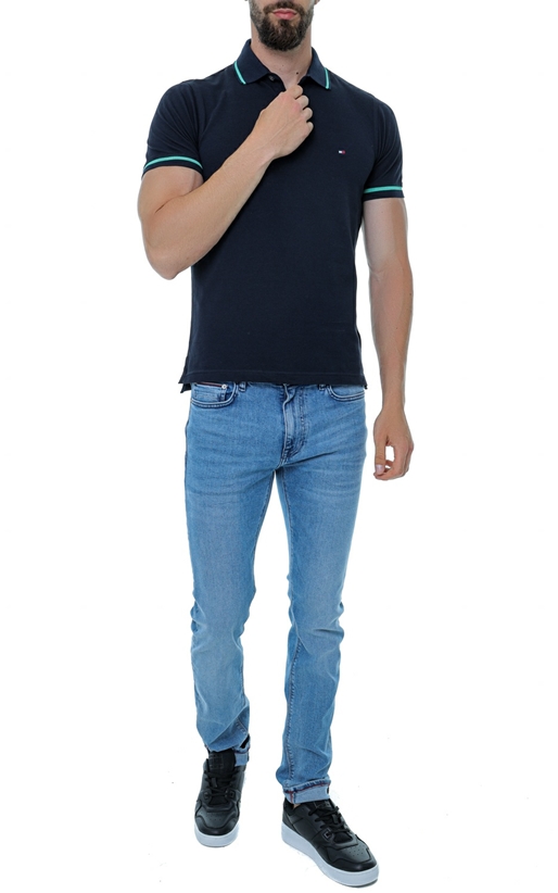 TOMMY HILFIGER-Jeans slim fit cu aspect decolorat
