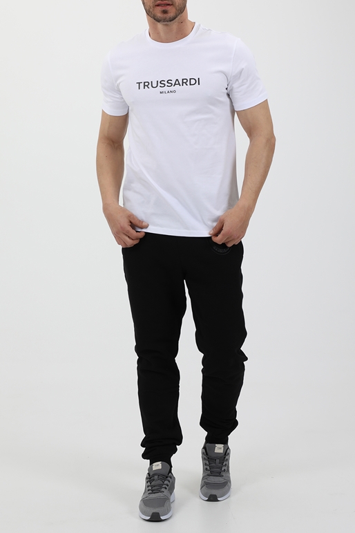 TRUSSARDI-Ανδρικό t-shirt TRUSSARDI λευκό