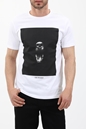 TRUSSARDI-Ανδρικό t-shirt TRUSSARDI GREYHOUND PRINT PURE λευκό μαύρο