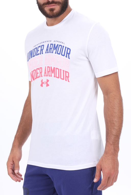 UNDER ARMOUR-Ανδρικό t-shirt UNDER ARMOUR MULTI COLOR COLLEGIATE λευκό