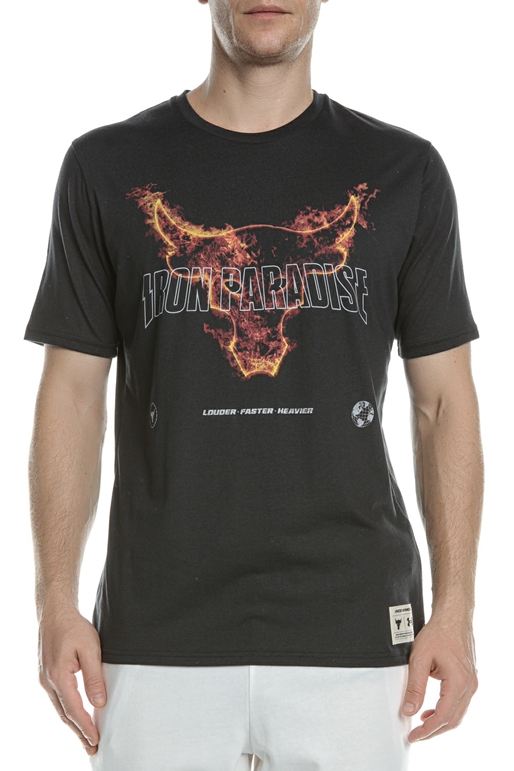 UNDER ARMOUR-Ανδρικό t-shirt UNDER ARMOUR Project Rock Fire SS μαύρο