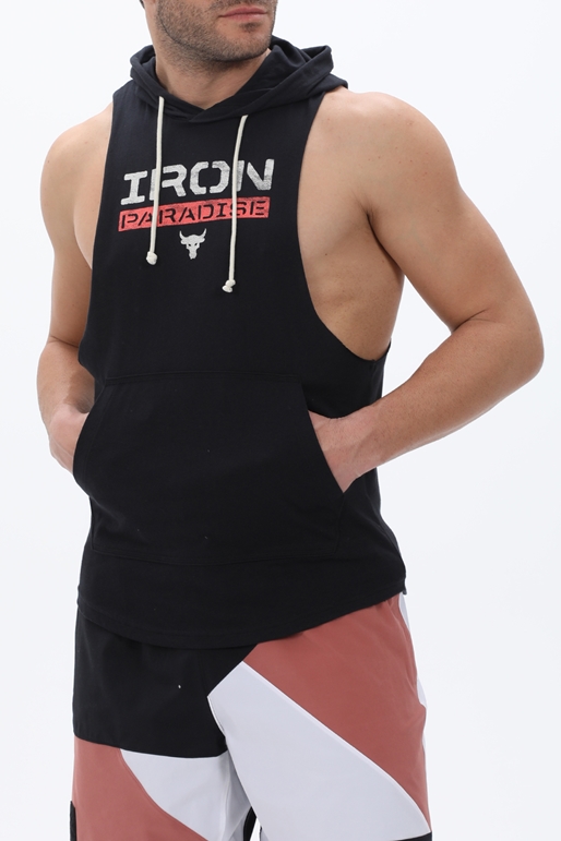 UNDER ARMOUR-Ανδρική αμάνικη φούτερ μπλούζα UNDER ARMOUR Pjt Rk Iron Para μαύρη