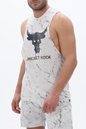 UNDER ARMOUR-Ανδρικό tank t-shirt 1373787 UA PJT ROCK BRAHMA BULL λευκό γκρι