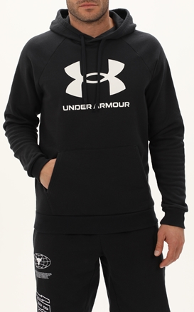 UNDER ARMOUR-Ανδρική μπλούζα φούτερ UNDER ARMOUR Rival Fleece Logo μαύρη