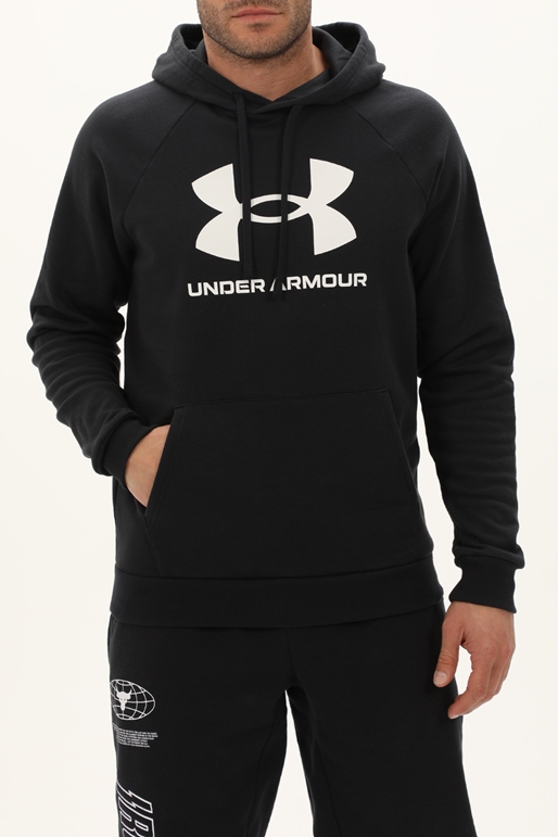 UNDER ARMOUR-Ανδρική μπλούζα φούτερ UNDER ARMOUR Rival Fleece Logo μαύρη
